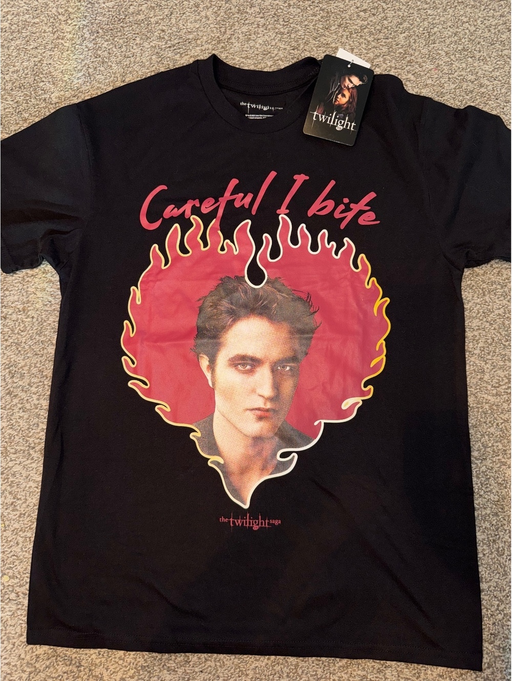The Twilight Saga Careful I Bite Graphic T-Shirt Black Men’s Medium